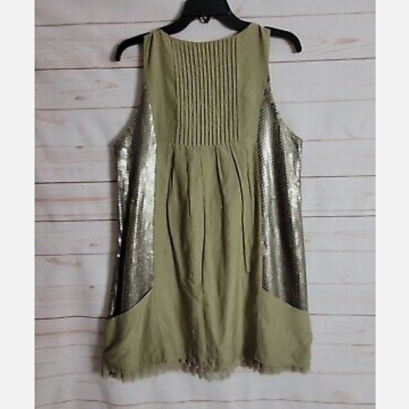 Alice + Olivia Green Pleated Sequin Sleeveless Mini Dress - Picture 2 of 6